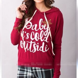 Red Hoodie"Baby, it's cold outside" medium